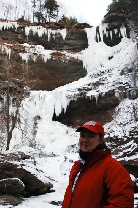 Kaaterskill Falls, Snow, Ice, General, Snowboard, contest, and, at, Hunter,