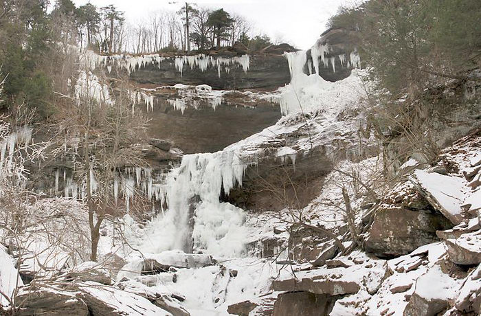Kaaterskill Falls, Snow, Ice, Snowboard, contest, and, at, Hunter,