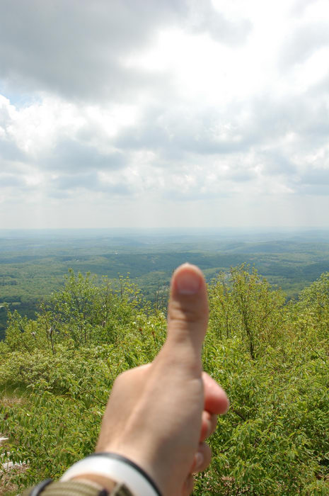 060513, Thumbs, across, America, Sunrise, Mountain, scenic, overlook, (, NJ), Camping, with, Christine,