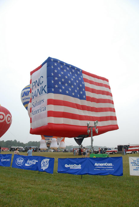 Quickcheck Balloon Festival, american flag, hot air balloon
