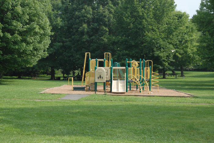 Spruce Run Recreation Area, grass, play area, trees