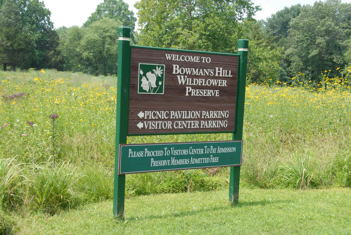 Bowman's Hill Wildflower Preserve, sign