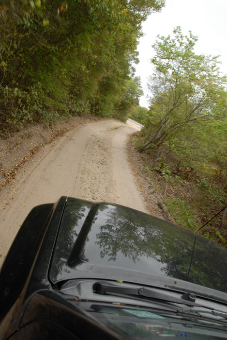 2006 Nissan Xterra, dirt road, hood, trees