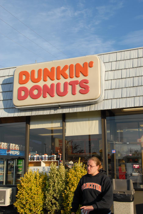 Dunkin Donuts, Pam, blue sky